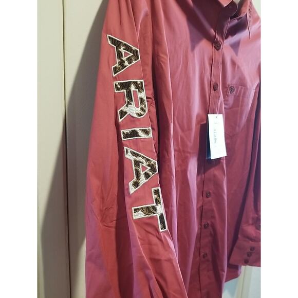 NWT Ariat Real Kirby Stretch Long Sleeve‎ Shirt Earth Red Brick Red Women's 1X - Picture 4 of 11